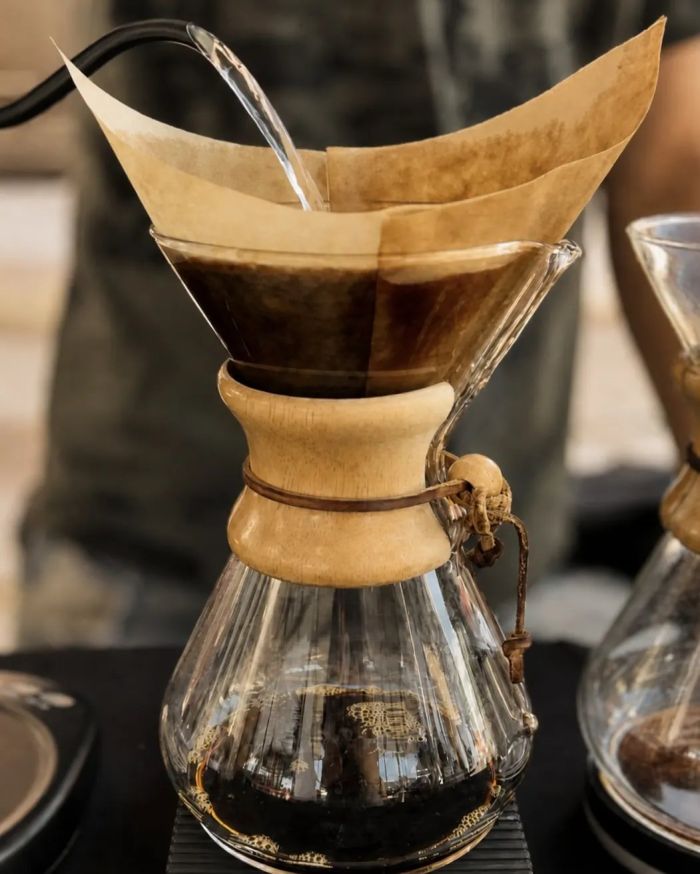 Brewing Kaʻū coffee with a Chemex