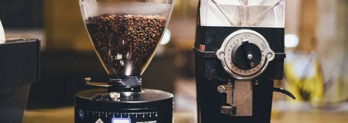 Coffee grinders on a counter